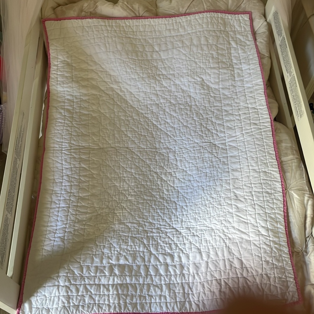 COPY - Pottery Barn Kids hot pink Harper toddler quilt & pillow sham - Picture 6 of 7